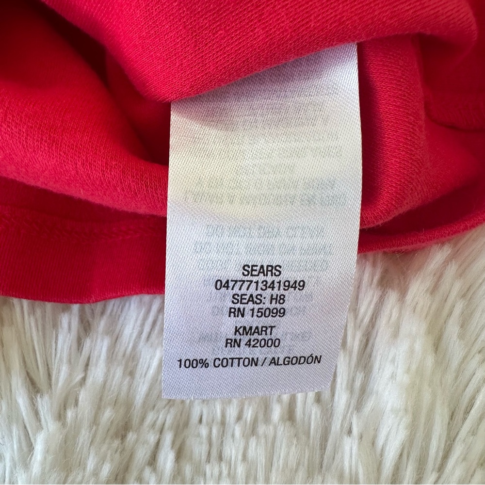 LAURA SCOTT Red Mock Neck Long Sleeve Cotton Blend Top Medium Petite Holiday - Picture 6 of 7